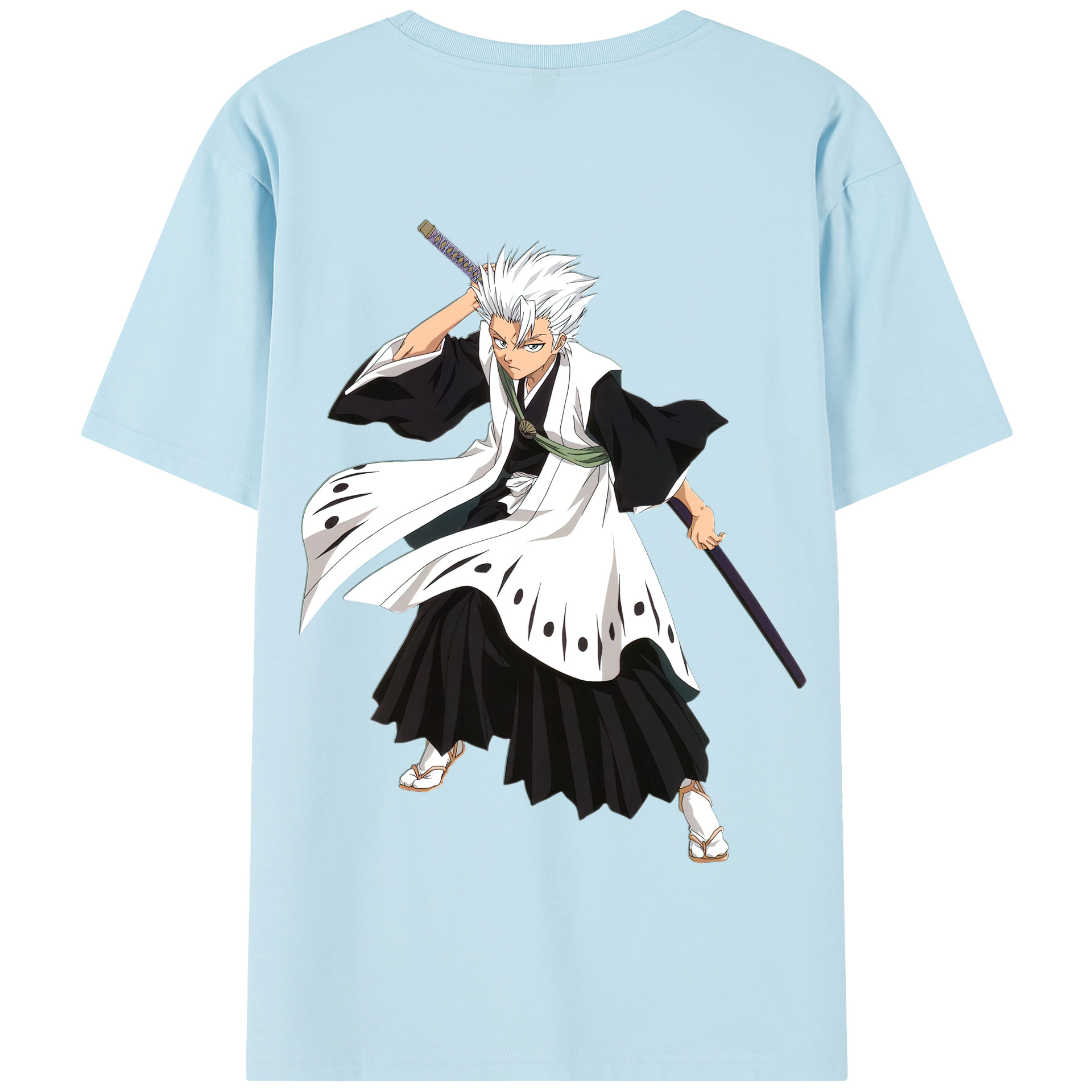 （画像用） ブリーチ 日番谷冬獅郎（ひつがや とうしろう） BLEACH Hitsugaya Toushirou 綿100％半袖Tシャツ（背面プリント）